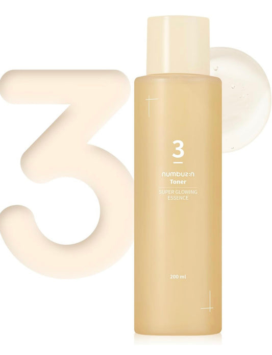 Numbuzin No.3 Super Glowing Essence Toner - 200ml | Discover skin care, face cream, lip gloss, sunscreen, and korean skin care products at Sapphire Beauty Booth— a trusted cosmetic shop near me and makeup store near me.