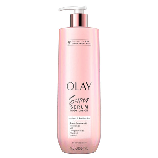 Olay Luminous and Resilient Super Serum Lotion (Sweet Vanilla & Soft Wood) - 547ml | Discover skin care, face cream, lip gloss, sunscreen, and korean skin care products at Sapphire Beauty Booth— a trusted cosmetic shop near me and makeup store near me.