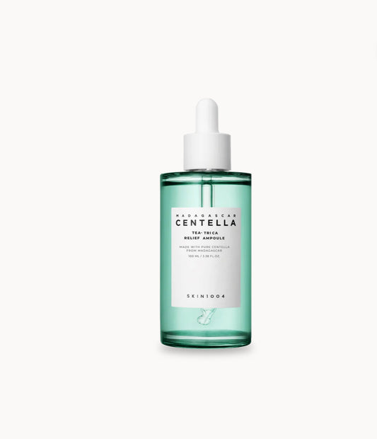 Skin1004 Madagascar Centella Tea-Trica Relief Ampoule - 100ml | Discover skin care, face cream, lip gloss, sunscreen, and korean skin care products at Sapphire Beauty Booth— a trusted cosmetic shop near me and makeup store near me.