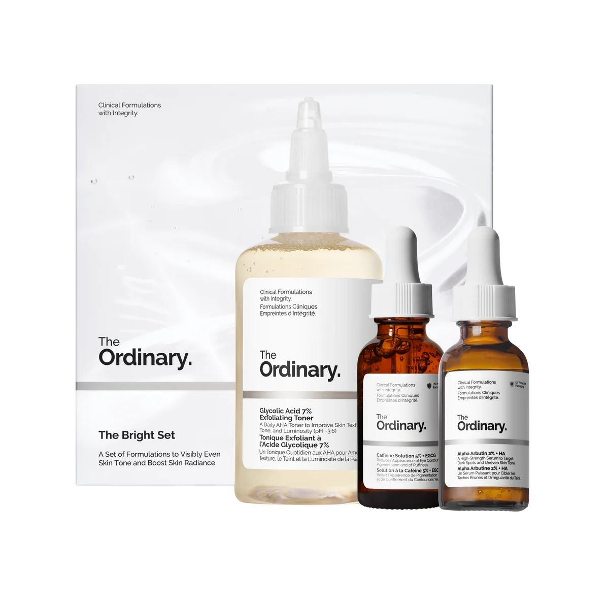 The Ordinary Bright Set - 3 Piece Set | Discover skin care, face cream, lip gloss, sunscreen, and korean skin care products at Sapphire Beauty Booth— a trusted cosmetic shop near me and makeup store near me.
