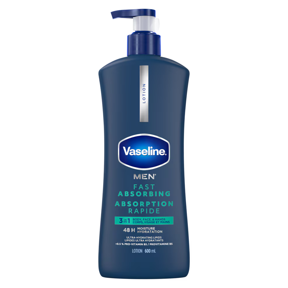 Vaseline Men Fast Absorbing 3-in-1 Lotion - 600 ml | Discover skin care, face cream, lip gloss, sunscreen, and korean skin care products at Sapphire Beauty Booth— a trusted cosmetic shop near me and makeup store near me. | Sapphire Beauty Ghana | Same Day Delivery Available