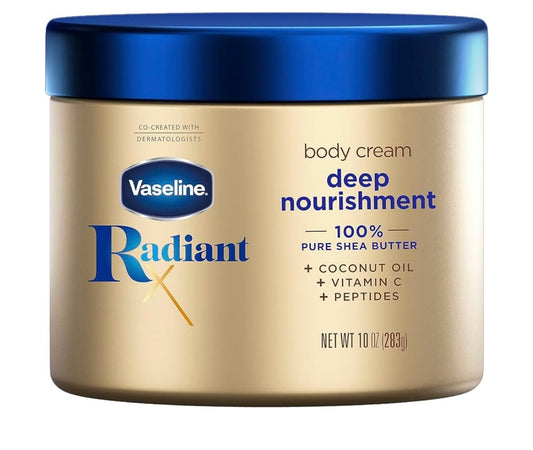 Vaseline Radiant X Deep Nourishment Body Cream - 295ml | Discover skin care, face cream, lip gloss, sunscreen, and korean skin care products at Sapphire Beauty Booth— a trusted cosmetic shop near me and makeup store near me.