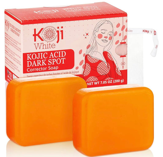 Koji White Kojic Acid Dark Spot Corrector Soap -  (2 Bars) | Discover skin care, face cream, lip gloss, sunscreen, and korean skin care products at Sapphire Beauty Booth— a trusted cosmetic shop near me and makeup store near me.
